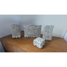 Vtg Concord Miniatures Dollhouse Floral Living Room Set Sofa Armchairs Ottoman