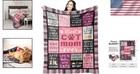 Heavyweight Cat Mom Throw Blanket 60 x50  - Perfect For Napping   More