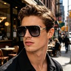 Dita Lxn-evo Dts403 Unisex Sunglasses Black gold Frame Luxurious Square Shades