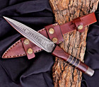 Custom Hand Made Forged Damascus Steel Boot Knife Hunting Dagger 2975