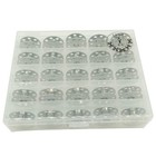 25pcs Metal Bobbin In Box 45785 For Singer Featherweight 221 222 301 Bernina    