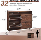 Shoe Storage Cabinet farmhouse Shoe Organizer With 4 Flip Drawers   Barn Door De
