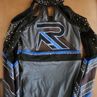 Varsity Spirit Rival Cheerleading Uniform Bodysuit Rhinestone Grey Blue Xs R 34