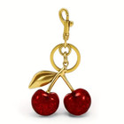 Cute  Coach Cherry Bag Charm Keychain Glitter Resin And Metal Brass