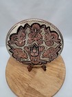 Vtg Etched Engraved Turkish Solid Copper Plate Wall Hanging Floral 7 