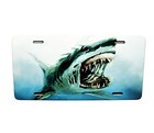 Shark Face Great White Teeth Metal Car Novelty License Plate Auto Tag