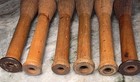 Vintage Wooden 12  Beehive Bobbin Spool Industrial Textile Set Of 6