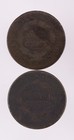 Lot Of  2  Worn Date Large Cents  b4010 