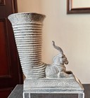 Vtg Handmade Achaemenid Persian Griffin-eagle Rhythm Crater   Textured Replica