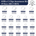 435pcs C Clips Assortment Kit  m3-m26   External Retaining Rings  19 Sizes Snap
