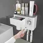  Toothbrush Holders For Bathrooms  2 Cups Toothbrush Holder Wall Mounted With 