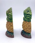 Cast Iron Pineapple Bookends Painted Vintage 7 1 4  Tall And 4 3 8  Wide