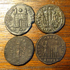 4 Ancient Roman Coins  268-337 Ad     Claudius Ii   Constantine  Nice   Original