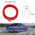 Sylvil Silicone Vacuum Tubing Hose  10 Ft 1 4   6mm  Inner Diameter High Red 