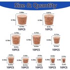 100pack 10 Sizes Cork Stoppers small Corks Plugs For Bottles  Replacement