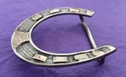 Vintage Guad  Mexico Signed Alc 925 Sterling Silver Lucky Horseshoe Belt Buckle