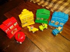 1994 Richard Scarry Busy Town Toys  School  Post Office  Fire Station  Store Lot