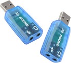 2 Pack External 5 1 Usb Sound Card Adapter 3d Audio 3 5mm Jack Windows Mac Pc