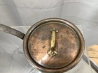 Vintage 6 Inch French Copper Saucepan With Lid Iron Handle Marked Made In France