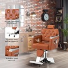 Salon Vintage Brown Leather Barber Chair - Adjustable Headrest  Locking Swivel