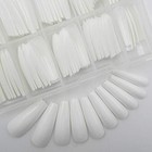 Colored Coffin Press On Nails Long Ballerina False Fake Nail Tips Full White