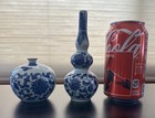 Chinese Porcelain Vase Blue   White 2-piece Set