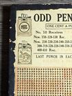 Vintage Odd Pennies Punch Board Gambling Cigarette Trade Stimulator