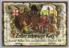 1970 Zeller Schwarze Katz German Wine Bottle Label Children Black Cat