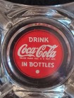 Vintage Drink Coca Cola In Bottles Clear Glass Ashtray 4x4 Very Old