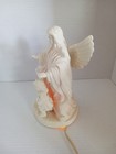 Vintage Bisque Guardian Angel With Child Figurine Night Light Lamp 9   tall