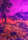      rare 1960s Hambly Studios   10 The Rhine At Basle  Vintage Blacklight Poster
