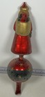 Vtg  Christopher Radko Santa Tree Finial Tree Topper Hand Blown Made In Germany