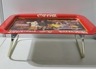 Coca Cola Metal Folding Tv Dinner Tray  Coke 1924 Touring Car  Vintage 1987 Nos
