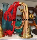 Brass Bugle With Silk Rope Tassel Australian Military Forces Copper Plated Horn