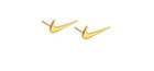 Nike Swoosh Gold - Plated Metal Stud Earrings  Pair  For Men Or Women