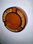 Vintage Brown Glass Ashtray Canada Bud Bottled Beer Brewery Advertising Man-cave