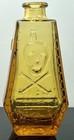1-wheaton Nj Poison Skull Bones Rip Mini Amber Glass Coffin Bottle Vintage