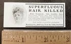 Trafalgar Co 1902superfluous Hair Killed Removal Old Time Quackery Cure Print Ad