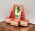 Vintage Vanity Red Or Pink - Red Waterfall Dresser With Mirror Art Deco