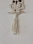 Handmade Macrame Owl Wall Hanging Cream Colored Boho 18  X 7 