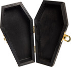 6  Black Painted Wood Coffins - Fillable Mini Casket For Halloween Parties  Goth
