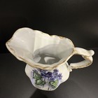 Vintage Norcrest Pitcher Hand Painted Violets W  Gold Trim 5 5    X 5 5   