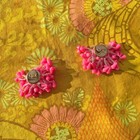 Vintage Bright Pink And Clear Beaded Vintage Deadstock Shoe Clips Accessory