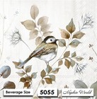  5055  Two Paper Beverage   Cocktail Decoupage Art Craft Napkins - Sweet Bird