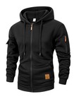Men   s Zipper Hoodie Jacket Long Sleeve Slim Fit Casual Autumn Winter Coat