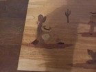 Vintage Collectible Mexican Folk Art Wood Inlaid Picture  1