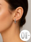 Silver Plated Hoop Dangle Earrings Fashion Jewelry For Women 18mm Medium Size