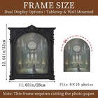 8x10 Antique Black Arched Picture Frame Ornate Vintage Wood Wall Decor