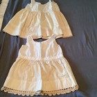  2  Antique Child   s Dresses Sleeveless Cotton   Wool Embroidered Wonderful