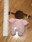 Child Of Mine Plush  my First Doll  Pink Rattle Flowers Blue Eyes Brown Braids 